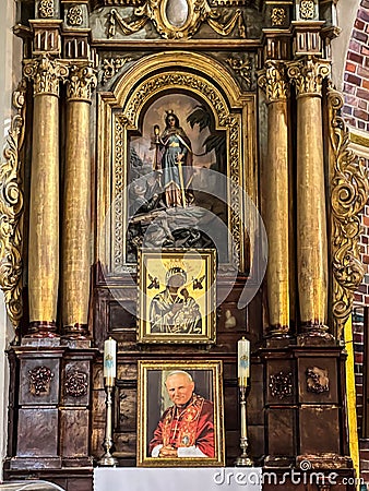 Visit to Poland by the relics of Saint. Teresa of Lisiex (Little Teresa). Church of P.W. All Editorial Stock Photo