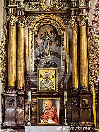 Visit to Poland by the relics of Saint. Teresa of Lisiex (Little Teresa). Church of P.W. All Editorial Stock Photo