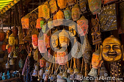 SIEMREAP, CAMBODIA â€“ MARCH 2015: beautiful traditional Cambodian Souvenirs are sold in the market for tourists Editorial Stock Photo