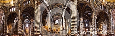 Siena cathedral interior panorama Editorial Stock Photo