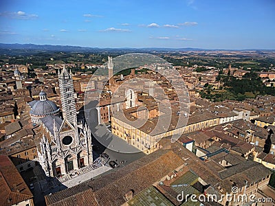 Siena dome aeral view by parrot anafi 300 Stock Photo