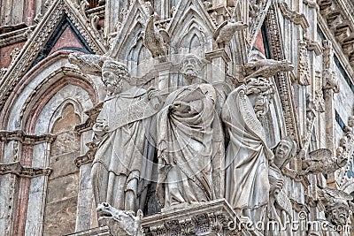 Siena dome cathedral external view detail of statue Stock Photo