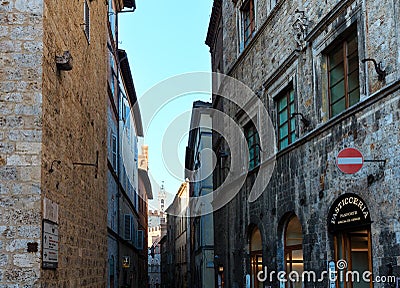 Siena street scene, Tuscany, Italy Editorial Stock Photo
