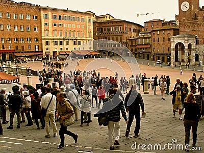 Siena, Italy. Palio square Editorial Stock Photo