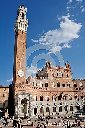 Siena Piazza del Campo Editorial Stock Photo