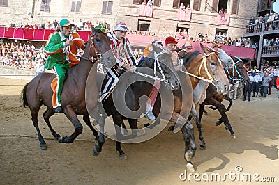 Siena's palio horse race Editorial Stock Photo