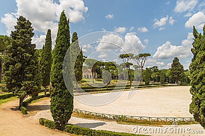 Siena square inside the Villa Borghese gardens. Stock Photo