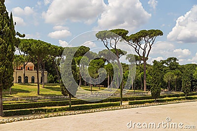 Siena square inside the Villa Borghese gardens. Stock Photo