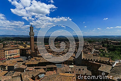 Siena Tower and the countryside in background Stock Photo