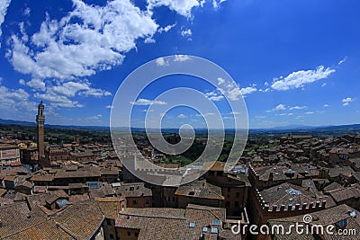 Siena Tower and the countryside in background Stock Photo