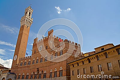 Siena tower, Palazzo Pubblico, Stock Photo