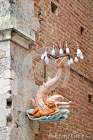 Ornate light fitting in Sienna Italy on May 18, 2013 Editorial Stock Photo