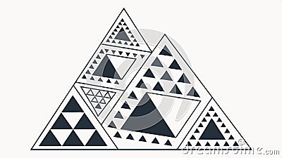 Sierpinski triangle fractal, geometric art for math and abstract designs vector design Generative AI Vector Illustration