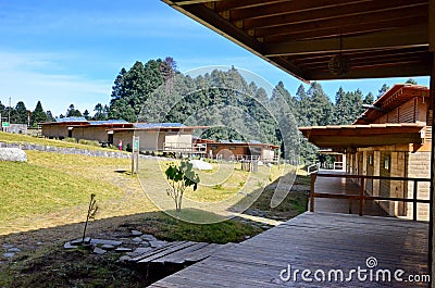 The main buildings at the Sierra Chincua Monarch Butterfly Sanctuary Editorial Stock Photo