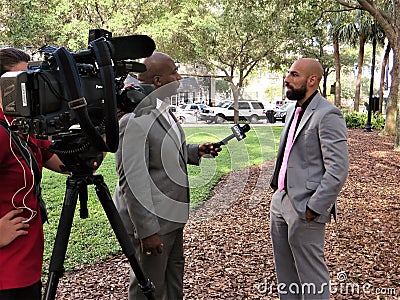 Sierra Club spokesman interviewed Editorial Stock Photo