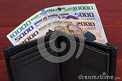 Sierra Leonean leone in the black wallet Stock Photo