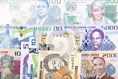 Sierra Leonean money a business background Stock Photo