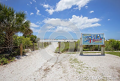 Siesta Key Beach in Sarasota, Florida Editorial Stock Photo