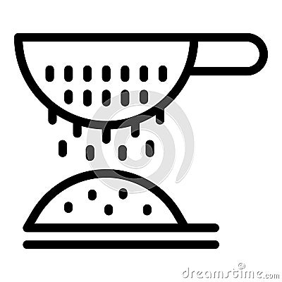 Sift the flour icon outline vector. Cooking kitchenware stuff Vector Illustration