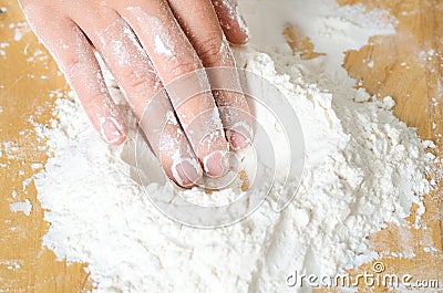 Sifted flour for cooking or baking Stock Photo