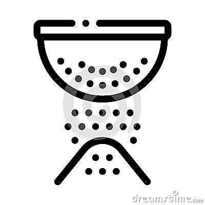 Sifting Flour Preparation Icon Thin Line Vector Vector Illustration