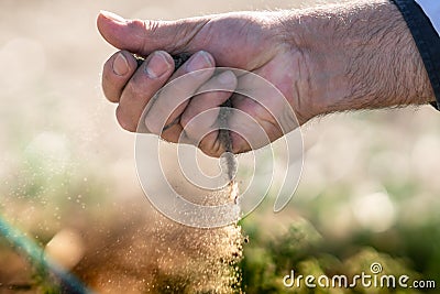 Sifting soil Stock Photo