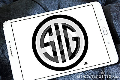 SIG Sauer firearms manufacturer logo Editorial Stock Photo