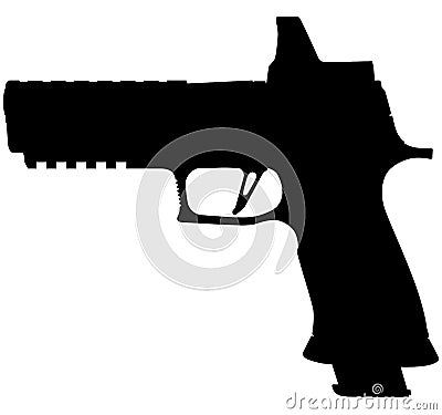 Sig Sauer P320 MAX 9 mm handgun, pistols for police and army, special forces. Realistic silhouette Stock Photo