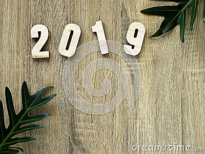 Sigh symbol number Happy new year 2019 Stock Photo