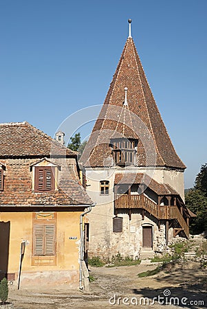 Sighisoara romania traditional transylvanian house Stock Photo