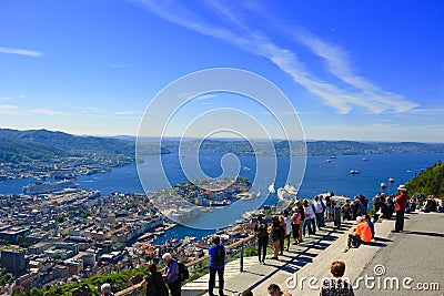 Sight seeing from mount Floyen Editorial Stock Photo