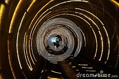 Sight seeing tunnel under Huangpu river in Shanghai Stock Photo