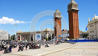 Sight of the square of Spain with Venetian towers Editorial Stock Photo