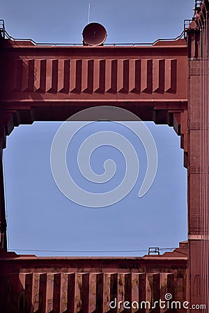 Sight unseen on the Golden Gate Bridge south tower, 2. Stock Photo