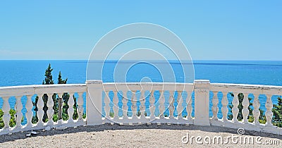 Sighting place on the sea promenade Stock Photo