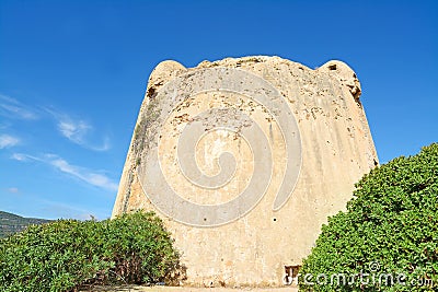 Sighting tower in Porto Conte Stock Photo