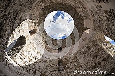 Sights of Croatia. Beautiful city Split. Diocletian palace. Stock Photo