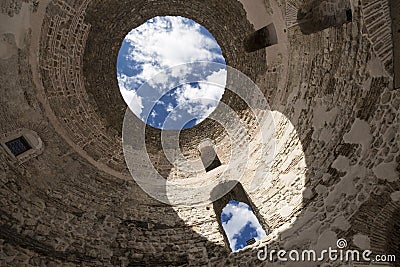 Sights of Croatia. Beautiful city Split. . Diocletian palace. Stock Photo