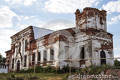 Sights of the Saratov region. Historical building in the Volga region of Russia 19th century 1872 year. A series of photographs of Stock Photo