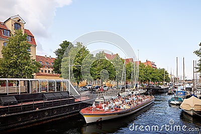 Sightseeing boat in Christianshavn Editorial Stock Photo
