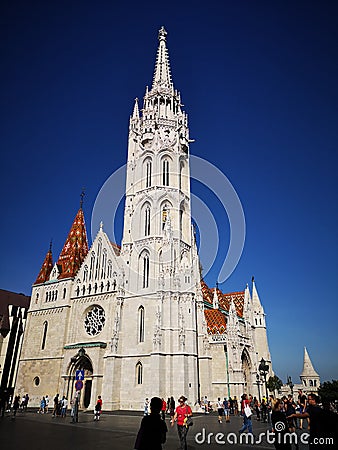 Sightseeing Budapest, beautiful architecture example on the Capital Hungary. Artistic look in colours. Editorial Stock Photo