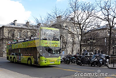 Sightseeing bus in Paris Editorial Stock Photo