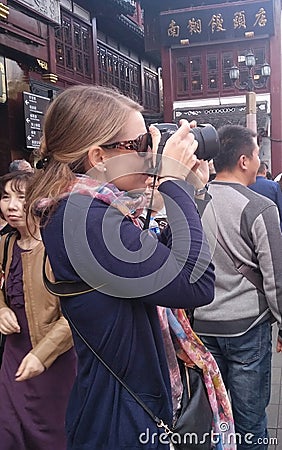 A sightseeing girl Editorial Stock Photo