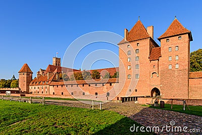Sightseeing of Poland. Medieval castle in Malbork town Editorial Stock Photo