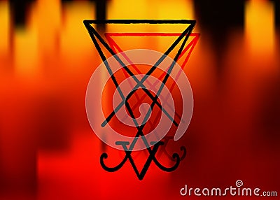A sigil of Lucifer. Grunge styled distressed demonology illustration: Lucifer sigil isolated. Satan Devil Lucifer sigil Vector Illustration