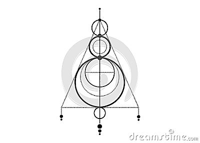 Sigil of Protection, Dream Catcher Magical Amulets. Can be used as tattoo, black logos and prints. Magic Alchemy of Sign Occult Vector Illustration