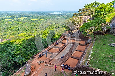 Sigiriya, Sri Lanka, February 5, 2022: View of the ruins of Sigi Editorial Stock Photo