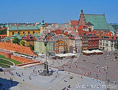 Sigismund's Column at Castle Square, Warsaw, Poland Editorial Stock Photo