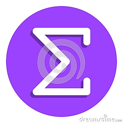 Sigma greek letter badge icon. Simple glyph, flat vector of web icons for ui and ux, website or mobile application Stock Photo