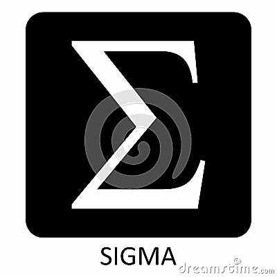 Sigma greek letter icon Cartoon Illustration